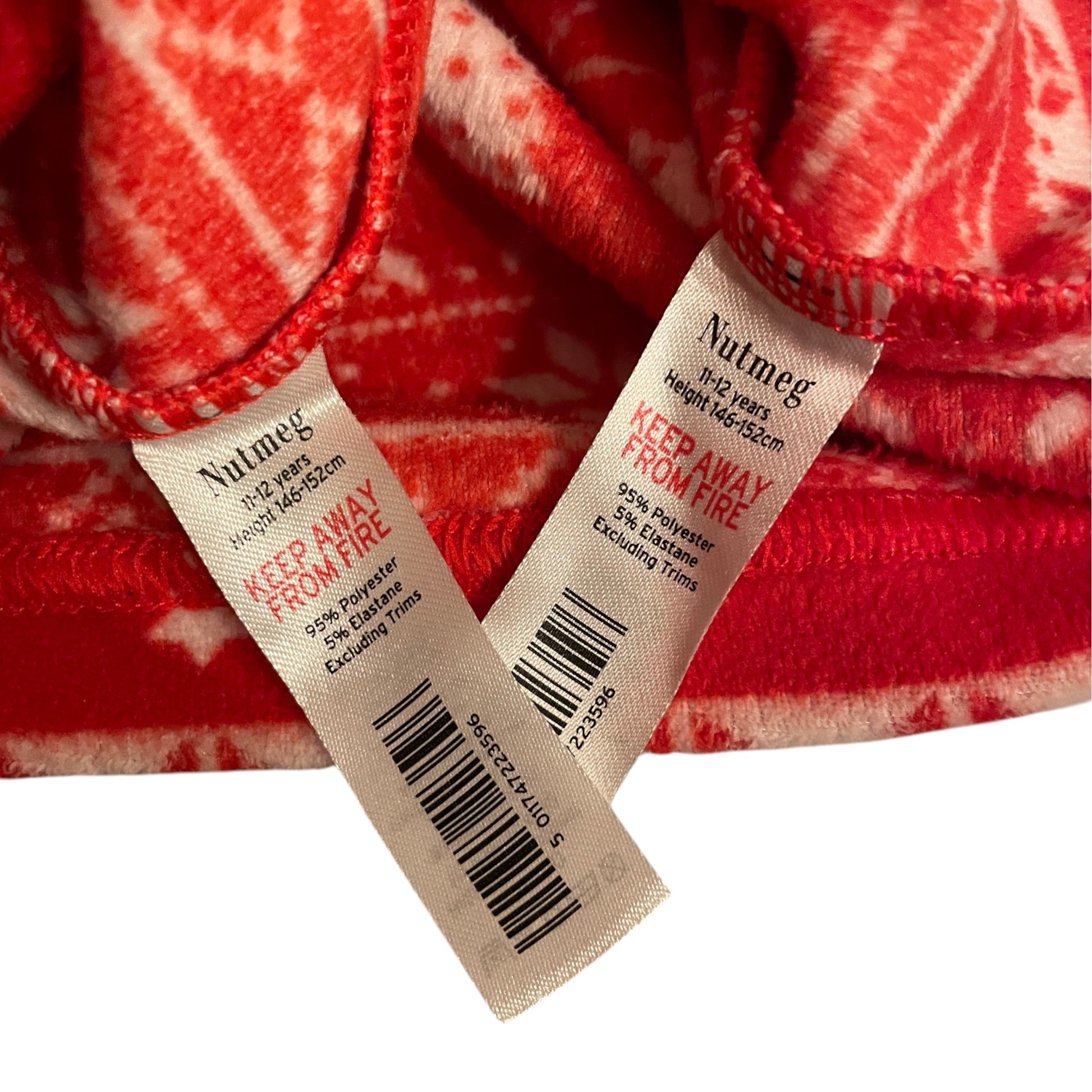 Nutmeg 11-12 years red pyjama set Christmas polyester elastane