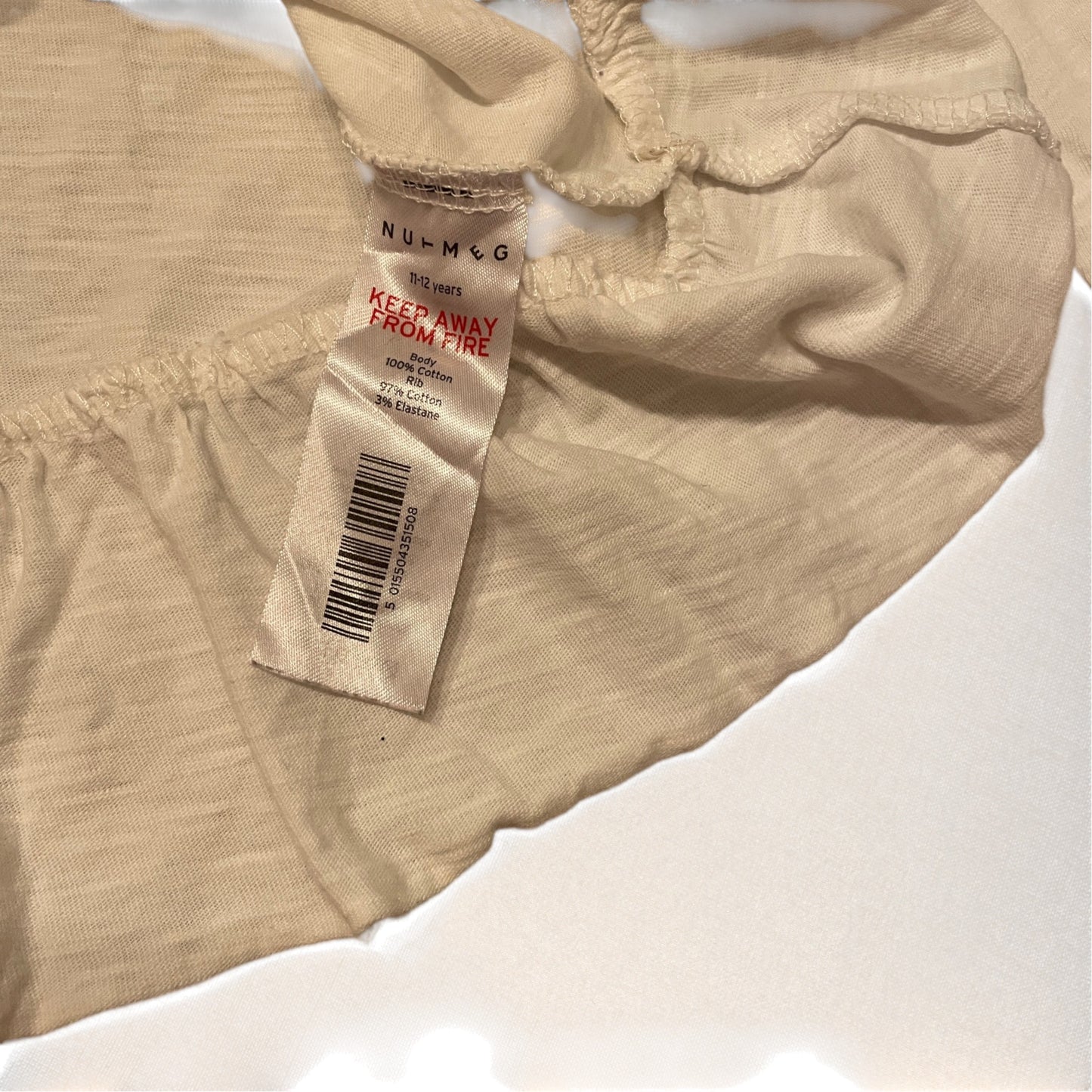 Nutmeg 11-12 years white t-shirt Fa la Llama cotton
