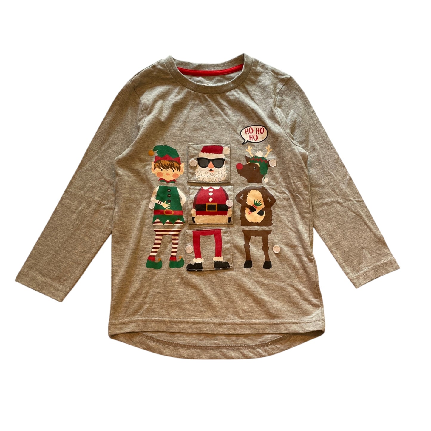 Nutmeg 5-6 years grey interactive Christmas t-shirt cotton polyester