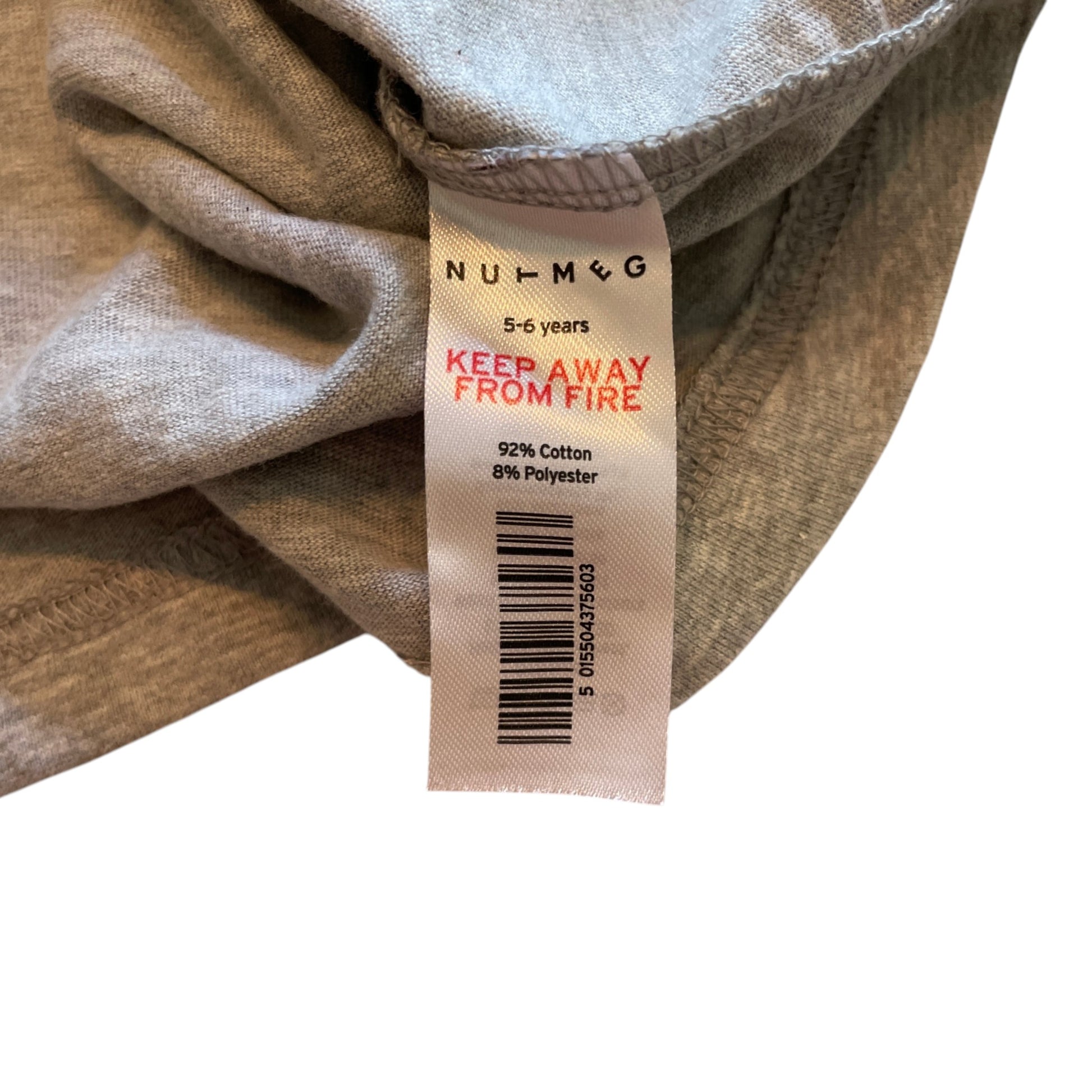 Nutmeg 5-6 years grey interactive Christmas t-shirt cotton polyester