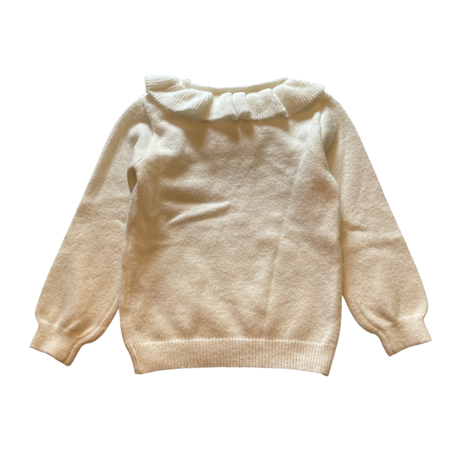 Nutmeg 6-7 years white frill collar Christmas jumper acrylic polyester
