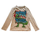 Nutmeg 7-8 years grey t-shirt Christmas T-rex print cotton viscose