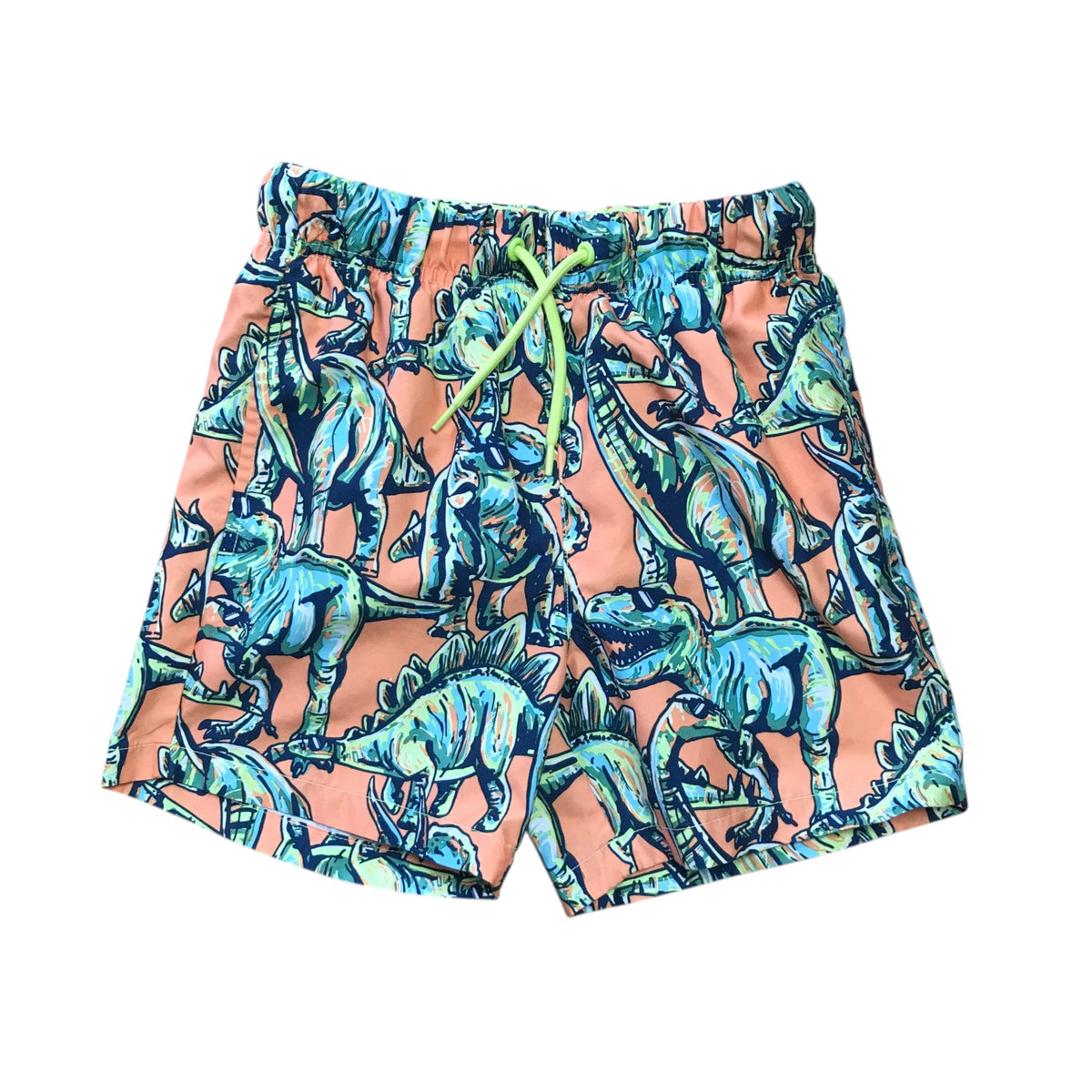 Nutmeg 7-8 years orange swim trunks dinosaurs polyester