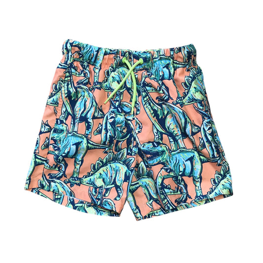 Nutmeg 7-8 years orange swim trunks dinosaurs polyester