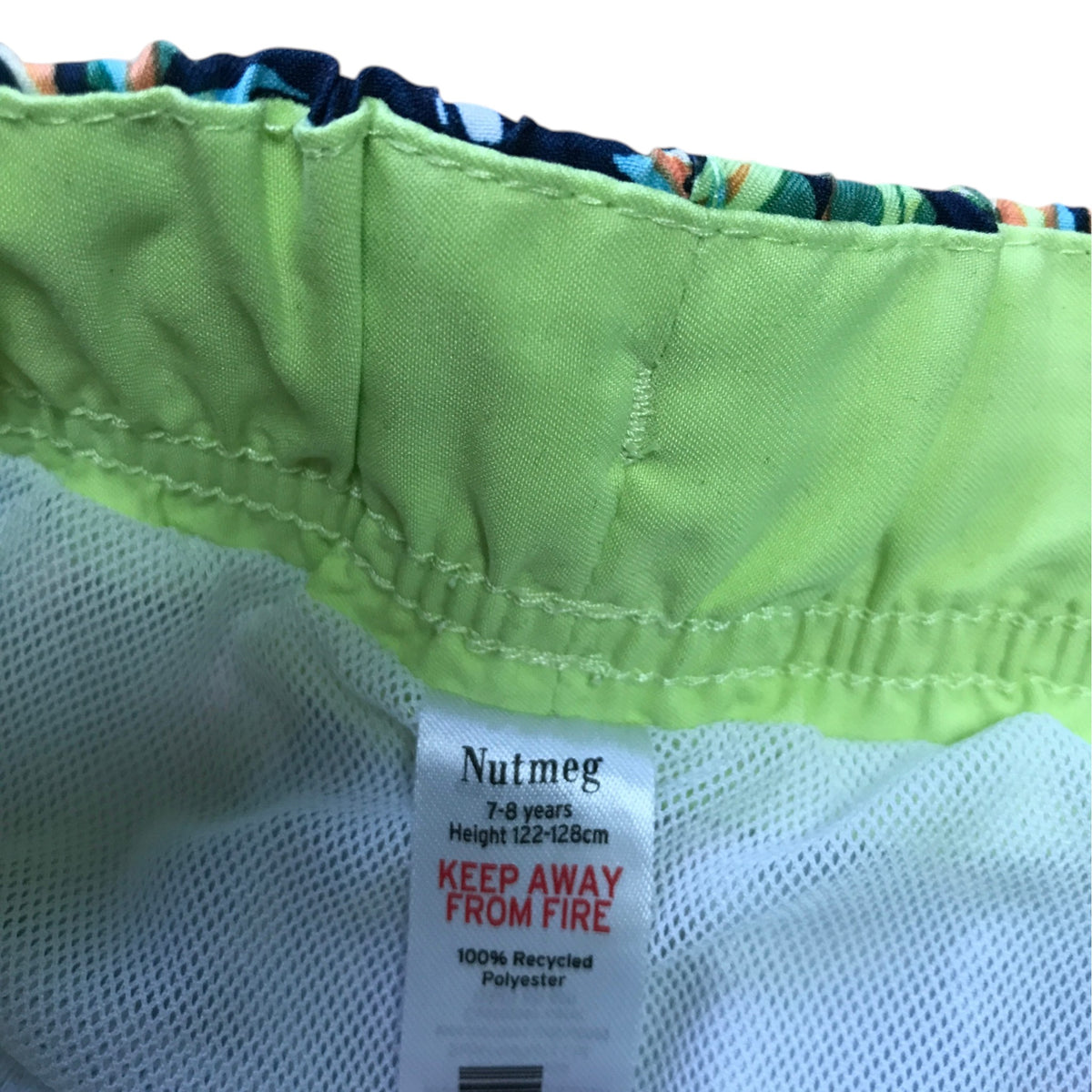 Nutmeg 7-8 years orange swim trunks dinosaurs polyester