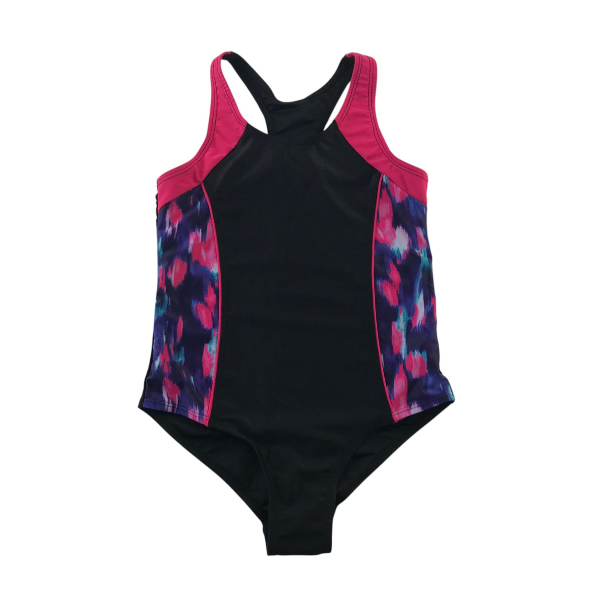 Nutmeg 8-9 years black and pink swimsuit polyester elastane