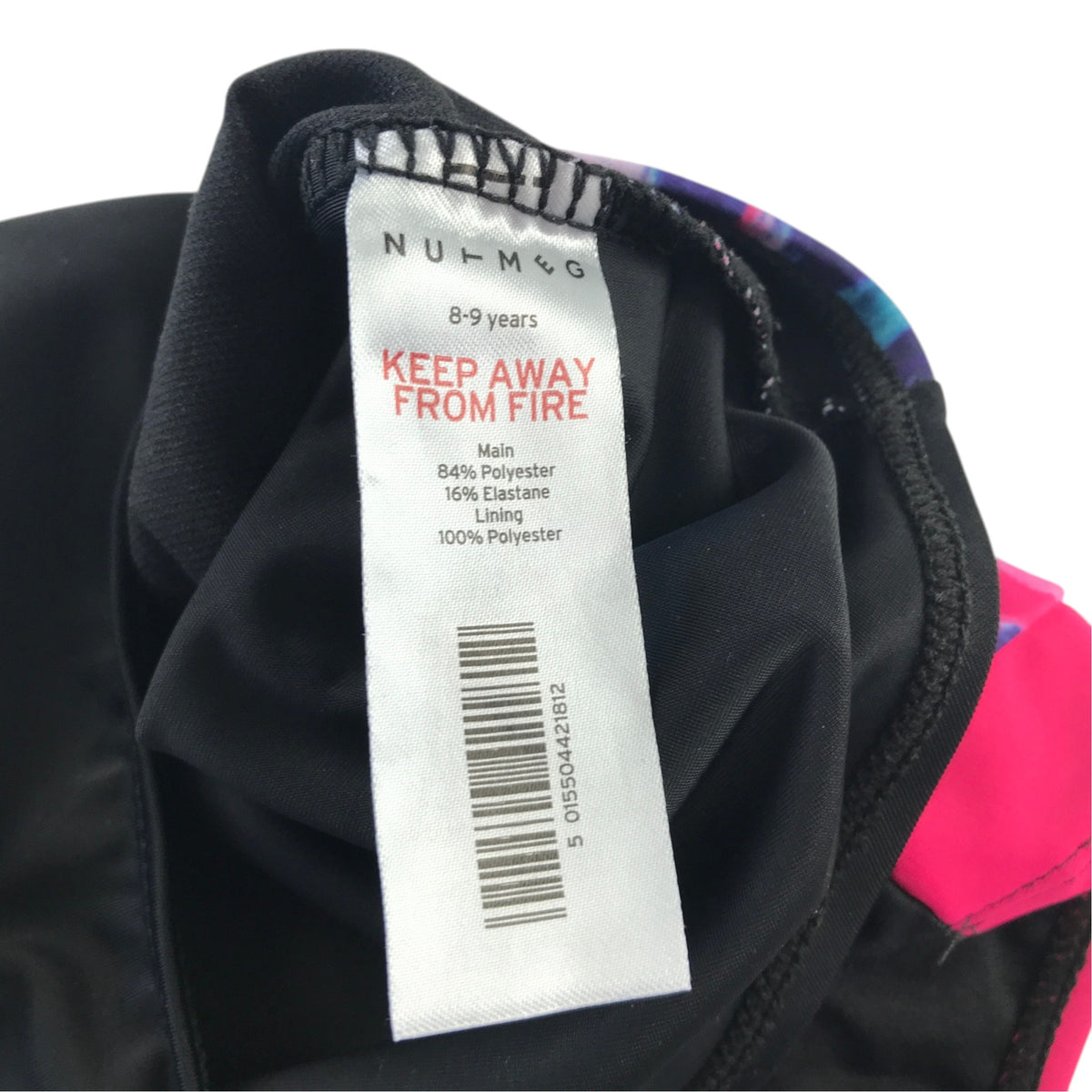 Nutmeg 8-9 years black and pink swimsuit polyester elastane