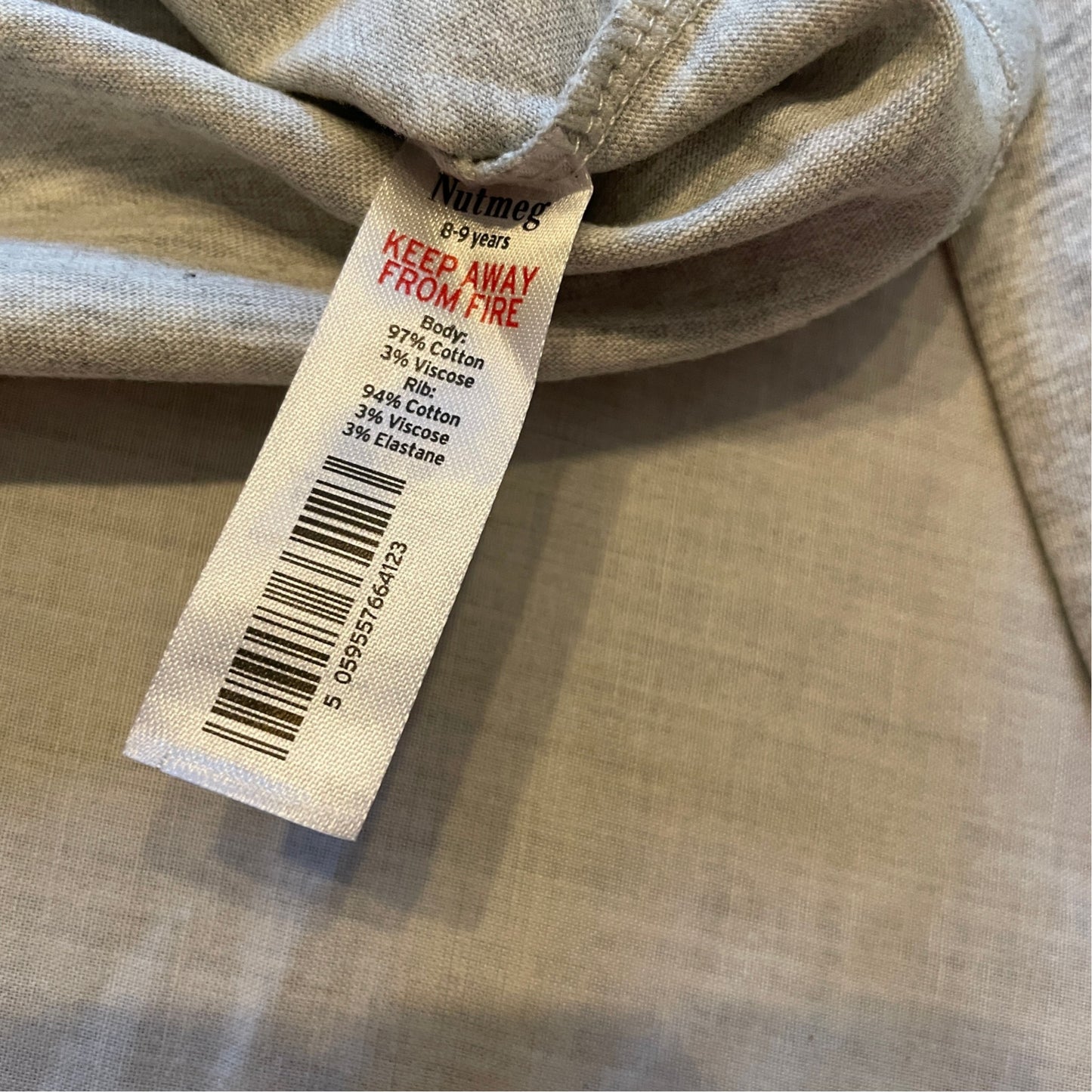 Nutmeg 8-9 years grey t-shirt Christmas Santasaurus Rex cotton viscose