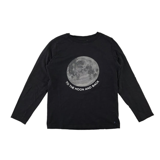 Okaidi T-Shirt 9-10 Years Dark Grey sensory Textured Moon Tee