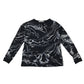 H&M T-Shirt 9-10 Years Black with White Waves Cotton