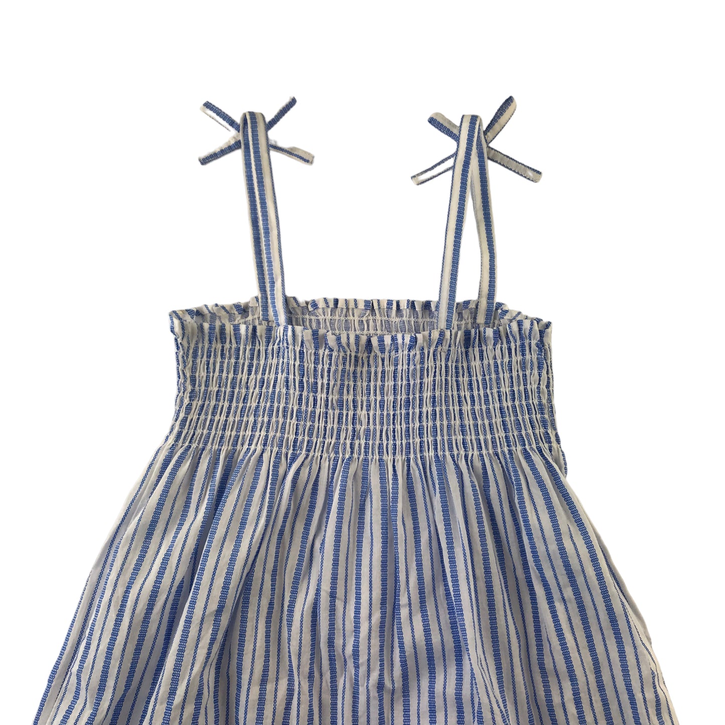 Primark Dress Age 7 Blue and White Stripes Cotton