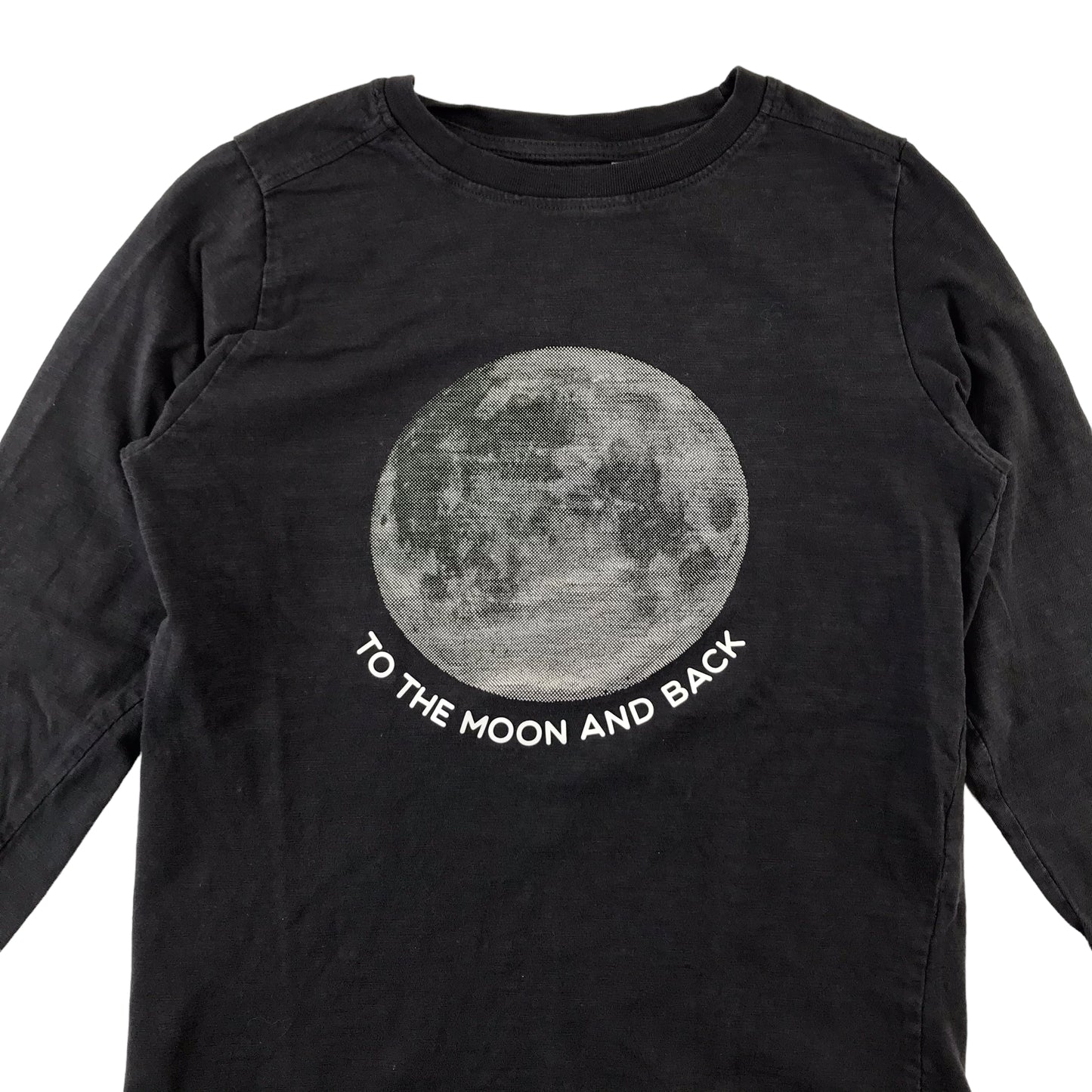 Okaidi T-Shirt 9-10 Years Dark Grey sensory Textured Moon Tee