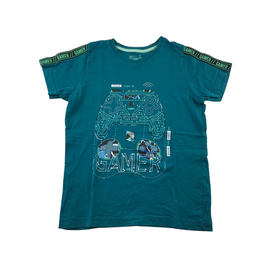 Matalan T-Shirt 10-11 Years Blue Gaming Controller Graphic Tee