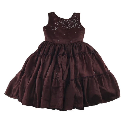 Occasion dress 5-7 years burgundy with gemstones