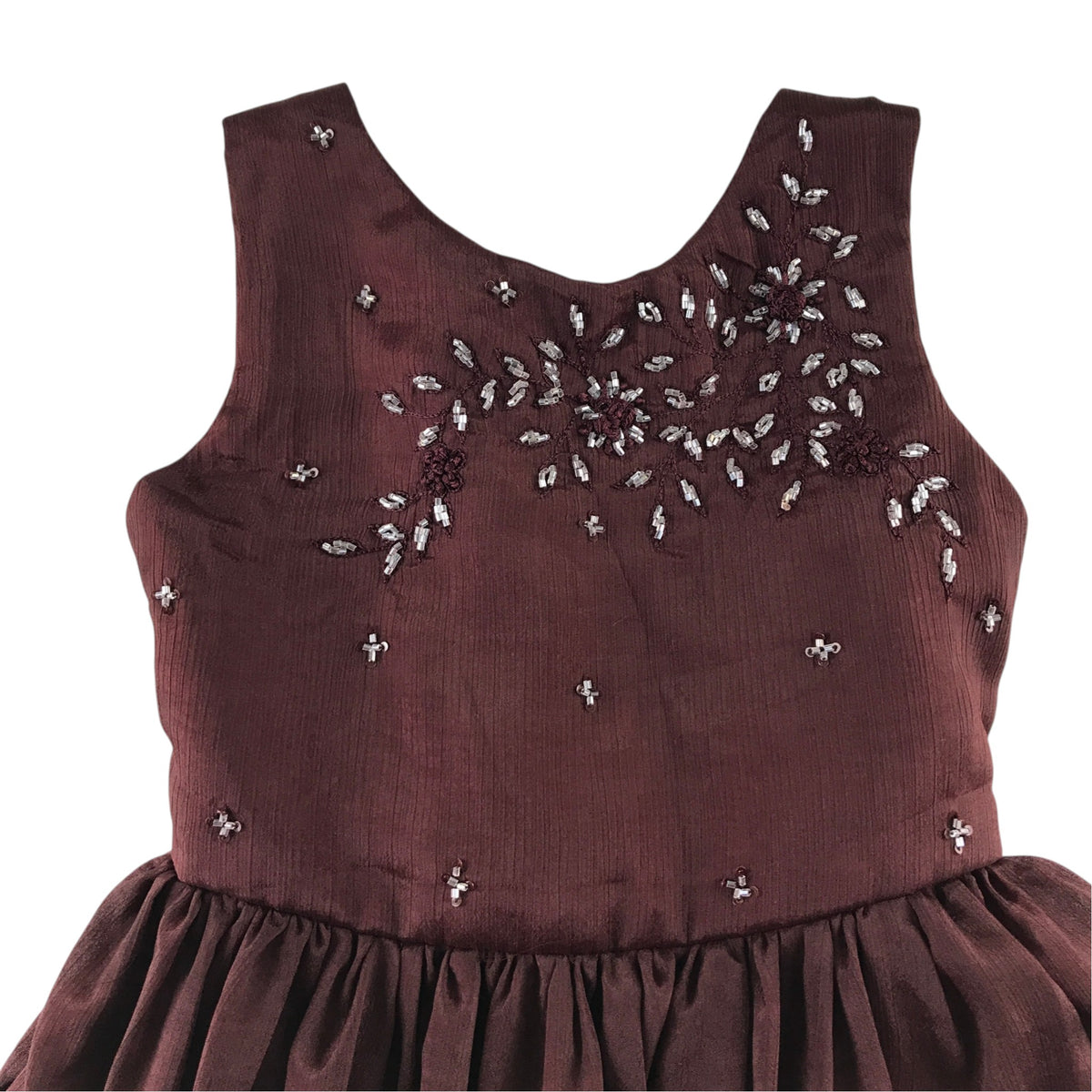 Occasion dress 5-7 years burgundy with gemstones