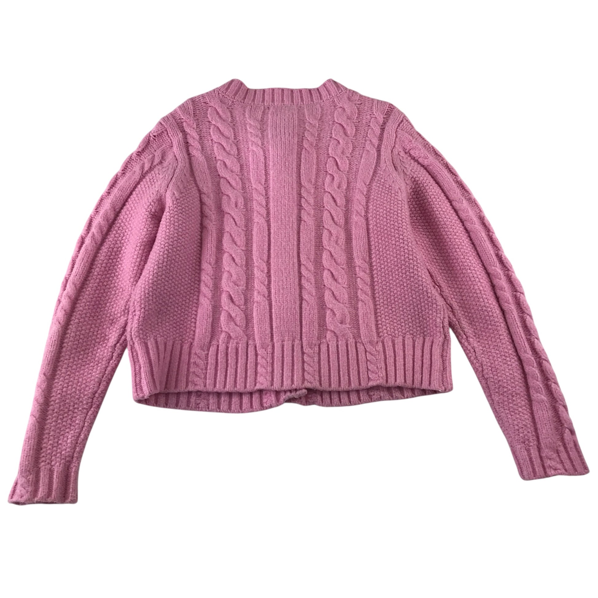 Oliver Bonas size S pink cardigan knitted acrylic polyester polyamide
