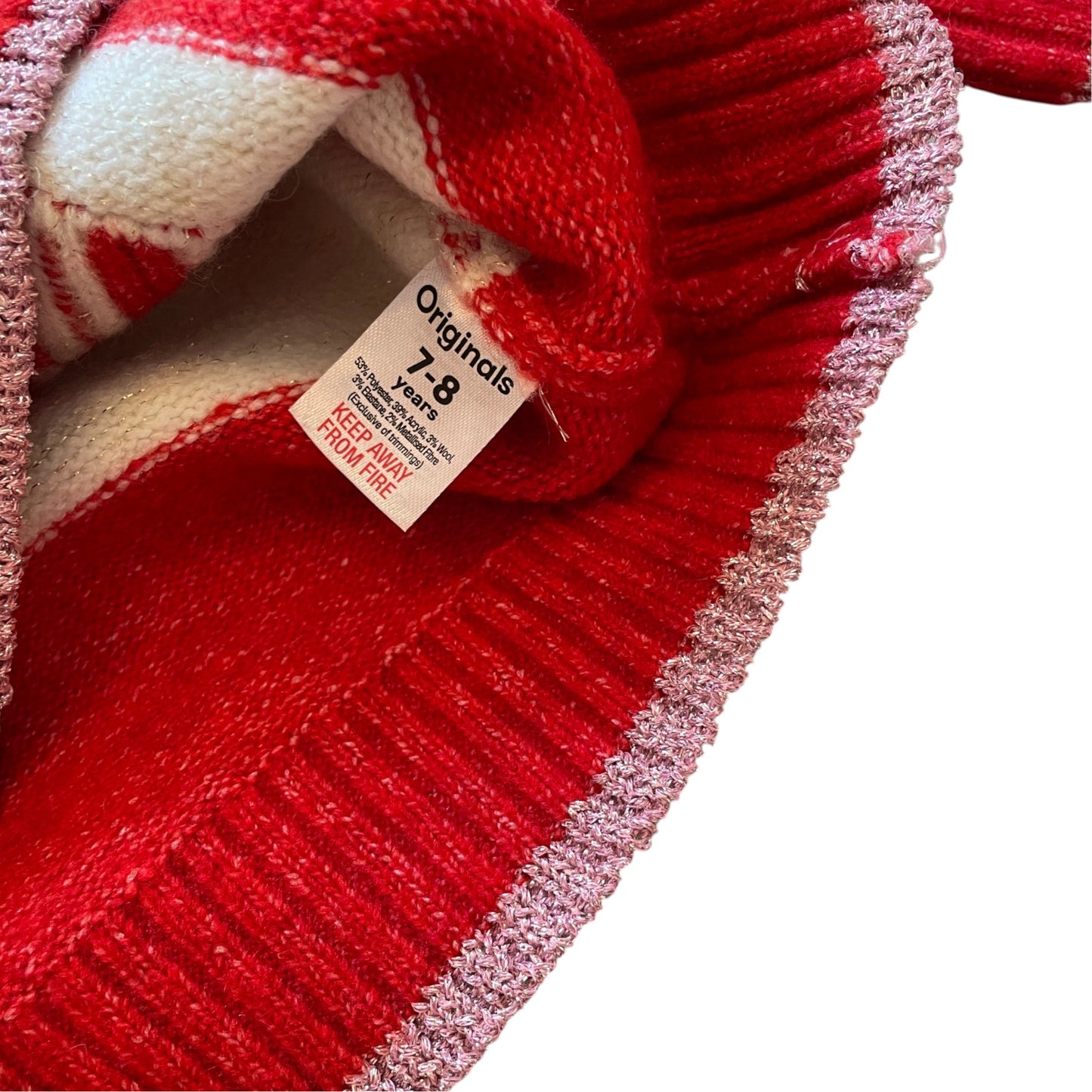 Originals 7-8 years multicolour stripy Christmas jumper polyester mix