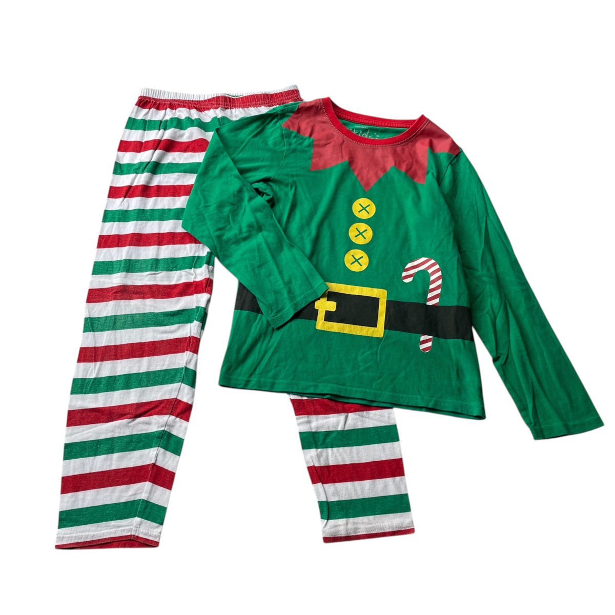 PEP&Co 7-8 years green and red Christmas elf pyjama set cotton