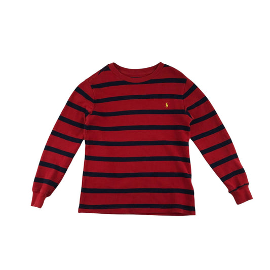 Ralph Lauren t-shirt 7-8 years red and navy stripy light jumper