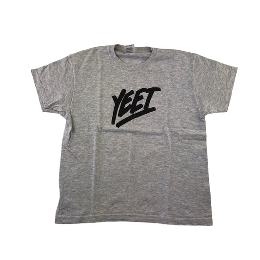 T-shirt 7-8 years light grey YEET print text short sleeve