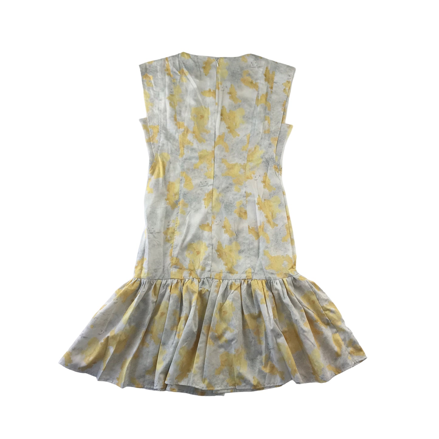 Shein Dress Size Women XS White and Yellow Floral Drop Waist