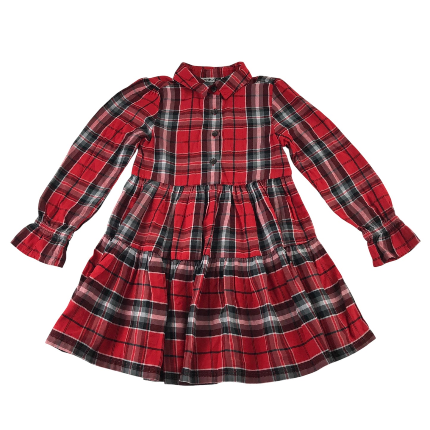 Pep&Co 5-6 years red tartan check dress cotton