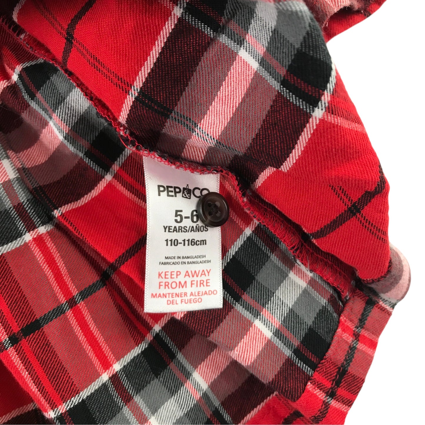 Pep&Co 5-6 years red tartan check dress cotton