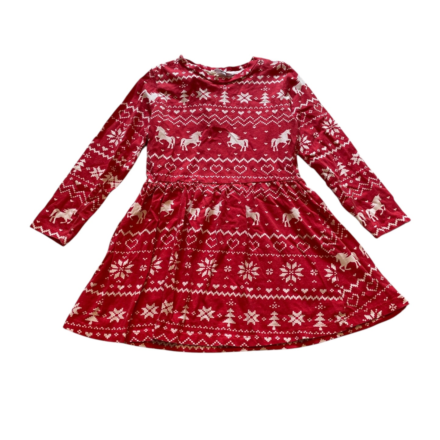 Pep&Co 5-6 years red festive print cotton dress