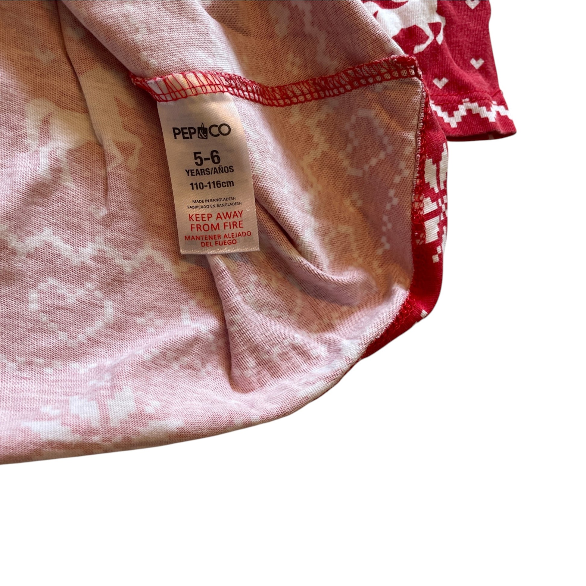 Pep&Co 5-6 years red festive print cotton dress