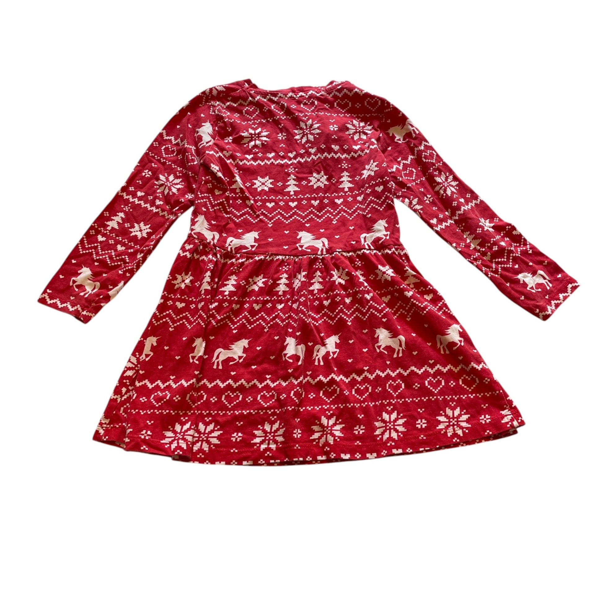 Pep&Co 5-6 years red festive print cotton dress