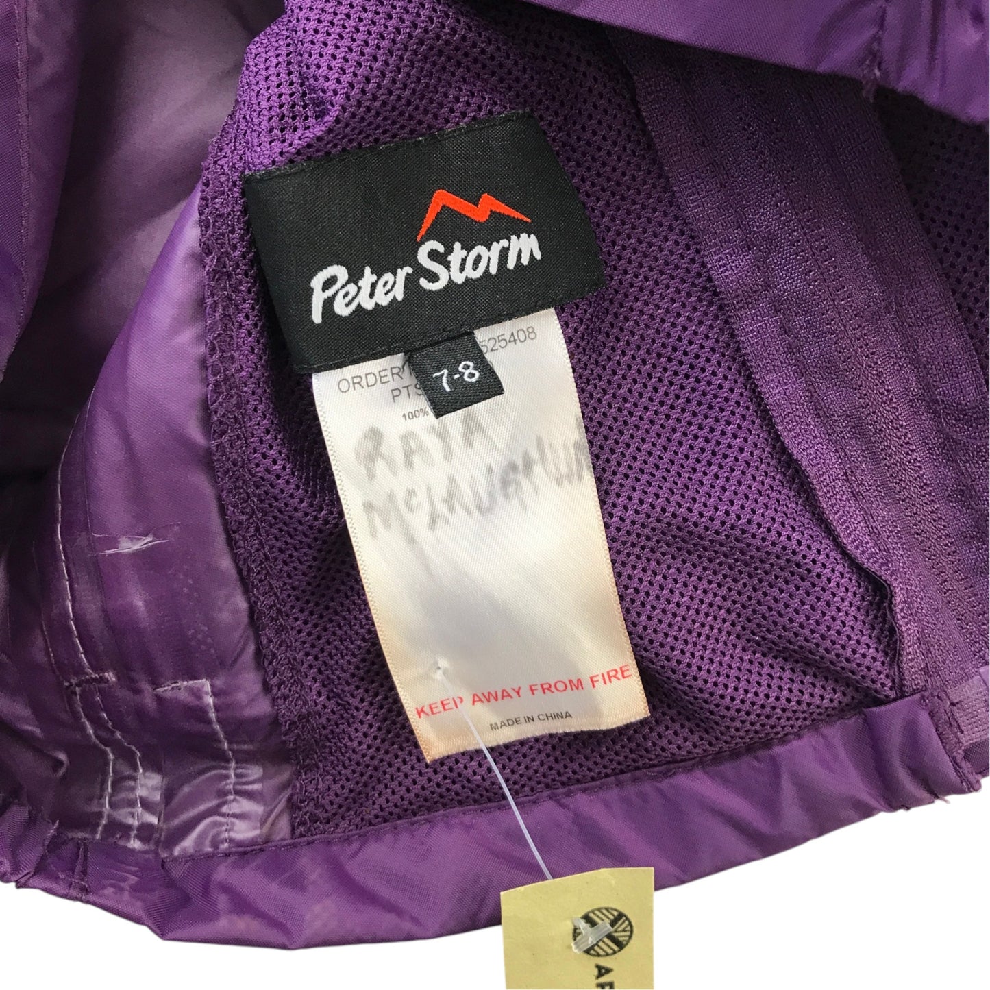 Peter Storm 7-8 years purple showerproof jacket polyamide