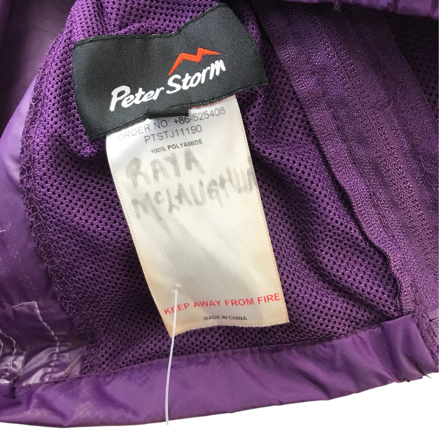 Peter Storm 7-8 years purple showerproof jacket polyamide