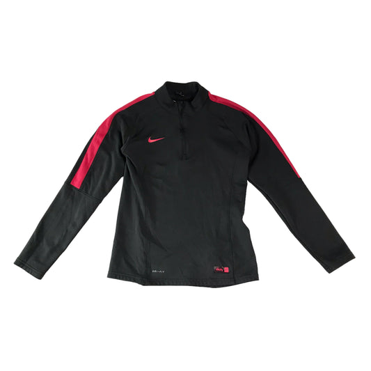 Nike Sweatshirt Size Women S Black sports Zipper Top with pink Sleeve Panels