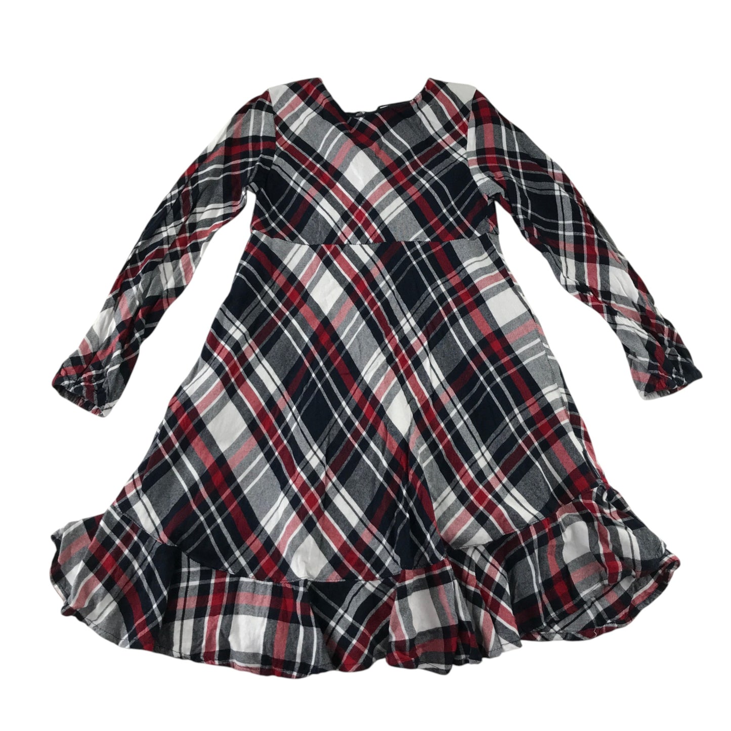 Polarn O. Pyret 5-6 years red tartan check dress organic cotton