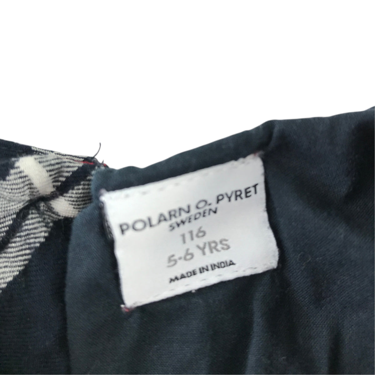 Polarn O. Pyret 5-6 years red tartan check dress organic cotton