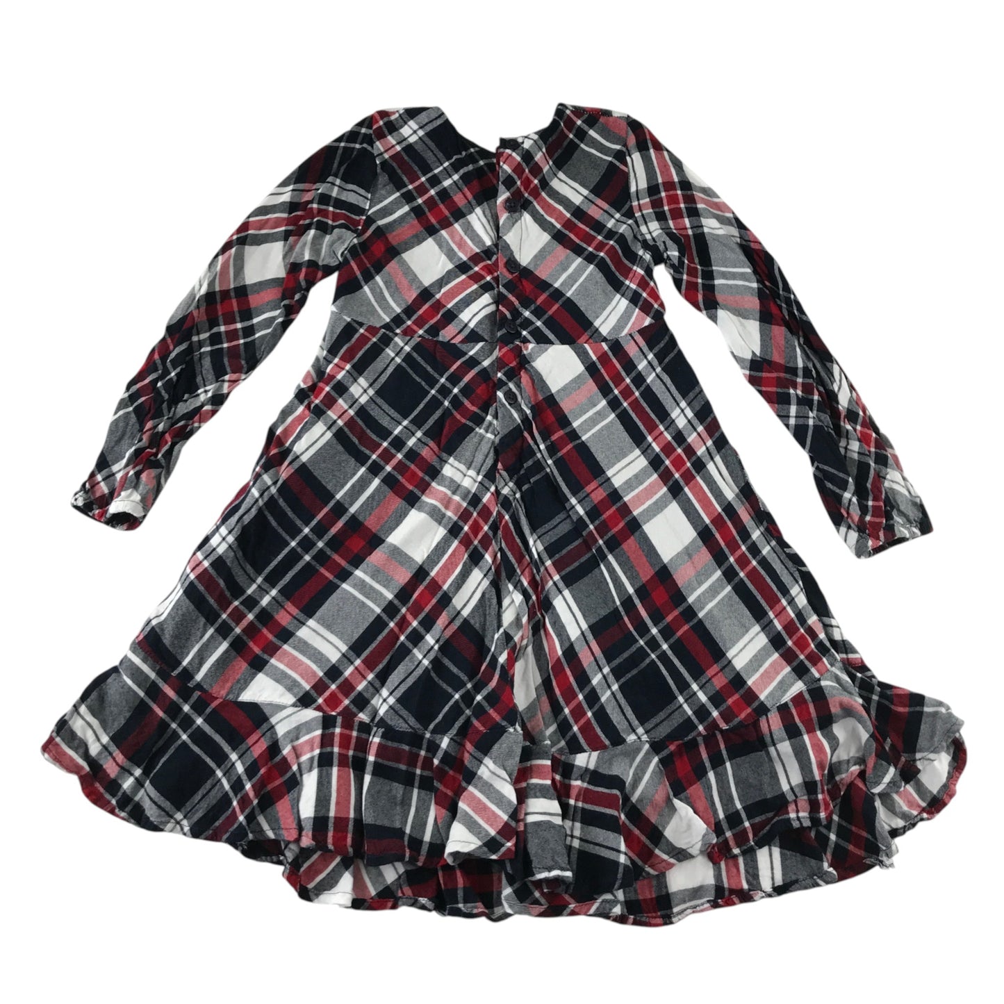 Polarn O. Pyret 5-6 years red tartan check dress organic cotton
