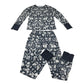 Polarn O. Pyret 8-10 years blue festive print pyjama set organic cotton elastane