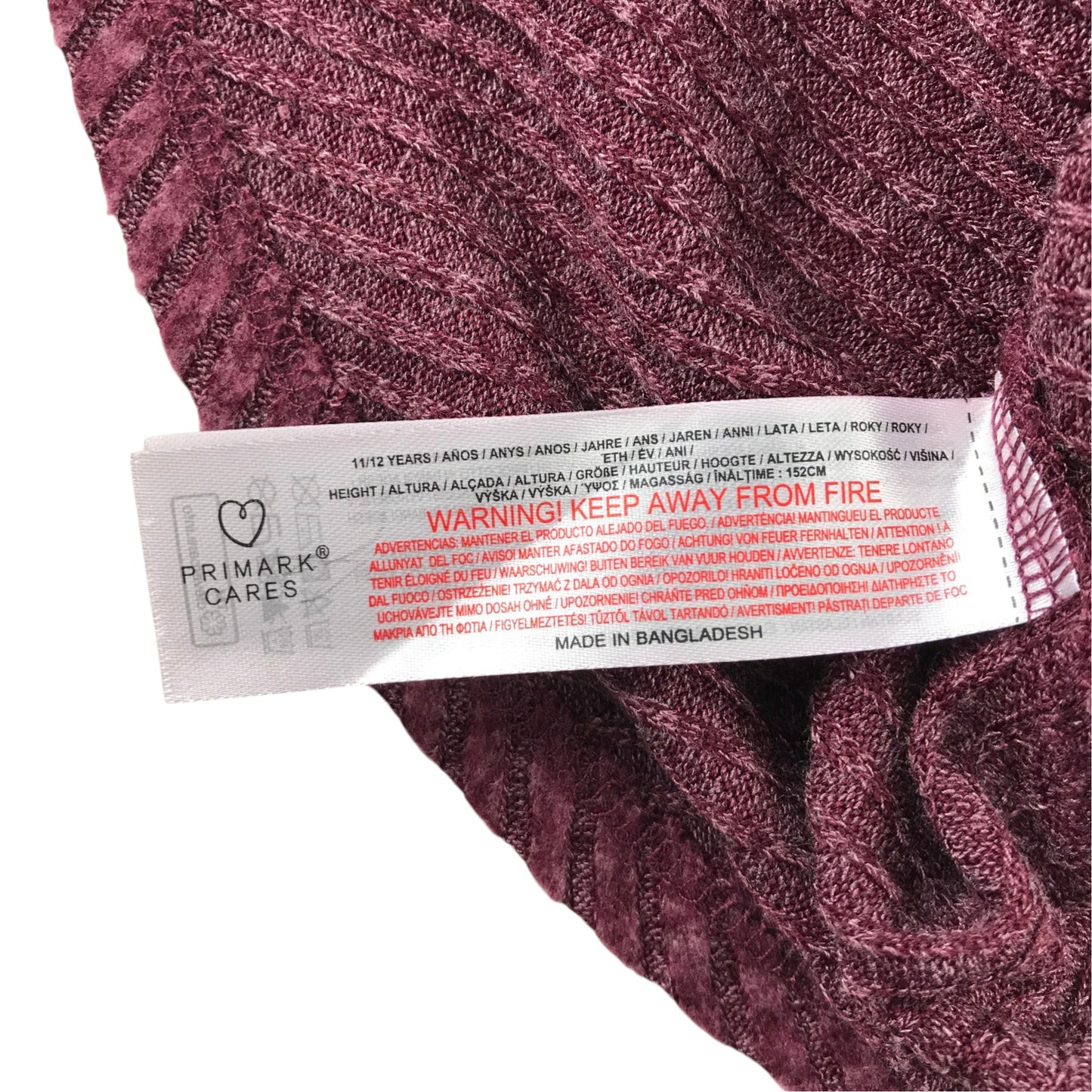 Primark 11-12 years burgundy red skirt polyester viscose