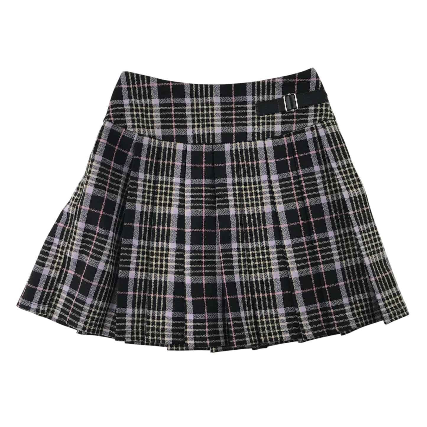 Primark 7-8 years black check skirt polyester elastane viscose