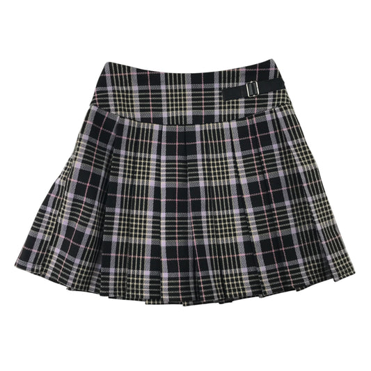 Primark 7-8 years black check skirt polyester elastane viscose