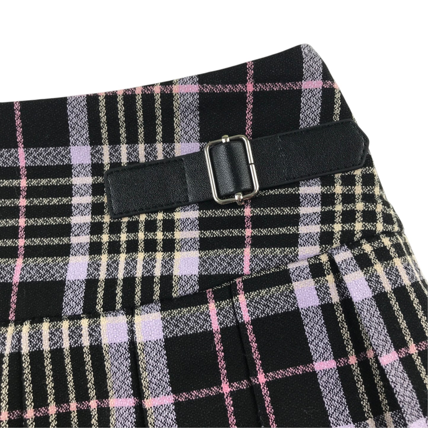 Primark 7-8 years black check skirt polyester elastane viscose