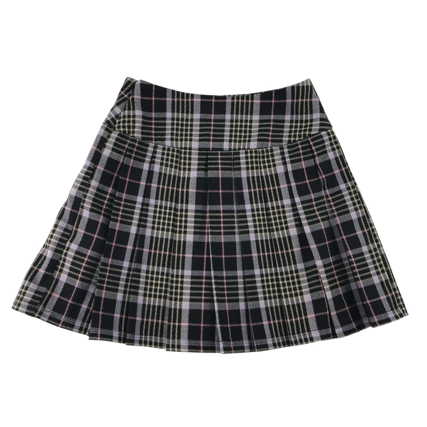 Primark 7-8 years black check skirt polyester elastane viscose