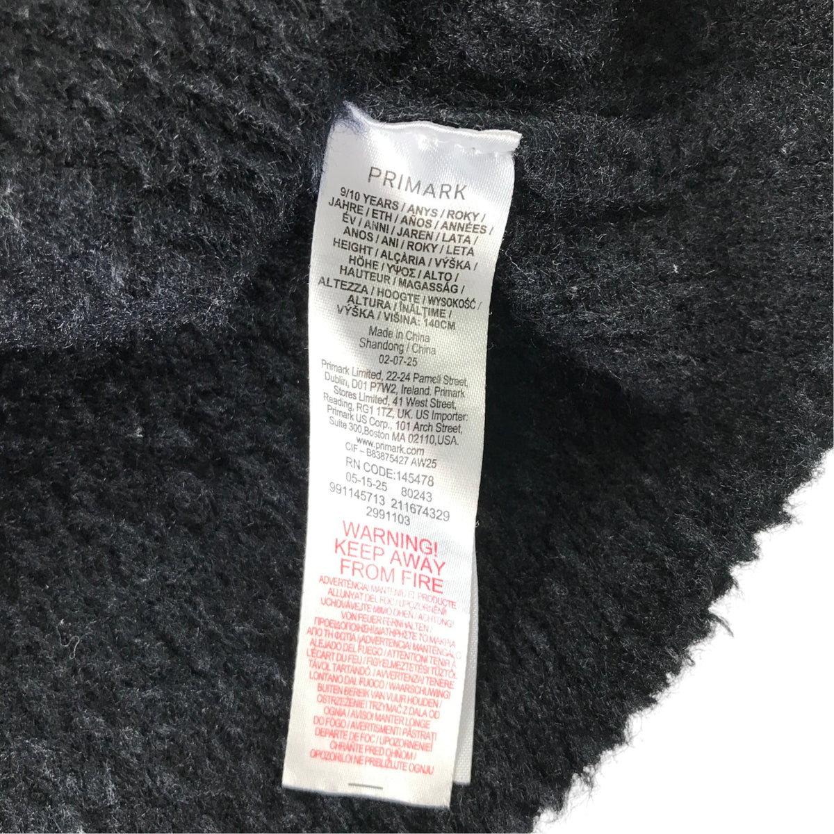 Primark 9-10 years black cardigan polyester