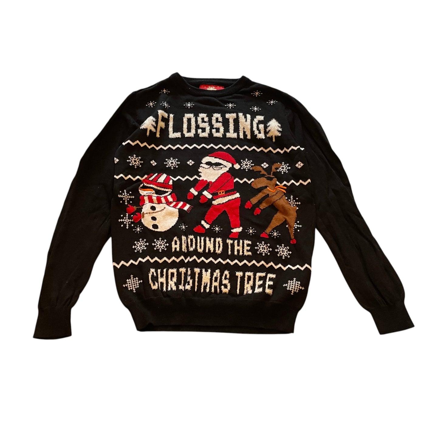 Primark 10-11 years black Flossing Christmas jumper cotton nylon