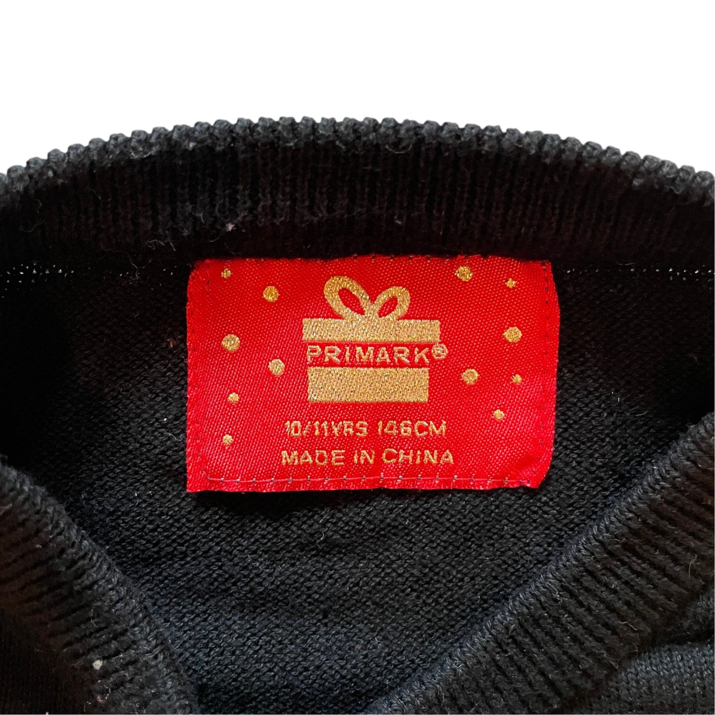 Primark 10-11 years black Flossing Christmas jumper cotton nylon