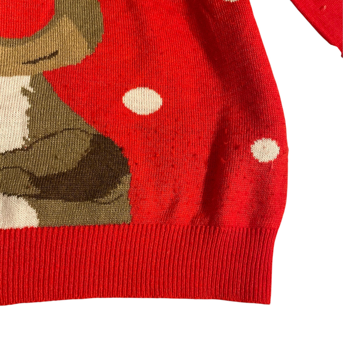 Primark 10-11 years red jumper Christmas reindeer polyester acrylic
