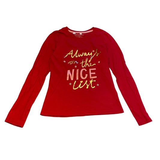 Primark 10-11 years red t-shirt Christmas print cotton