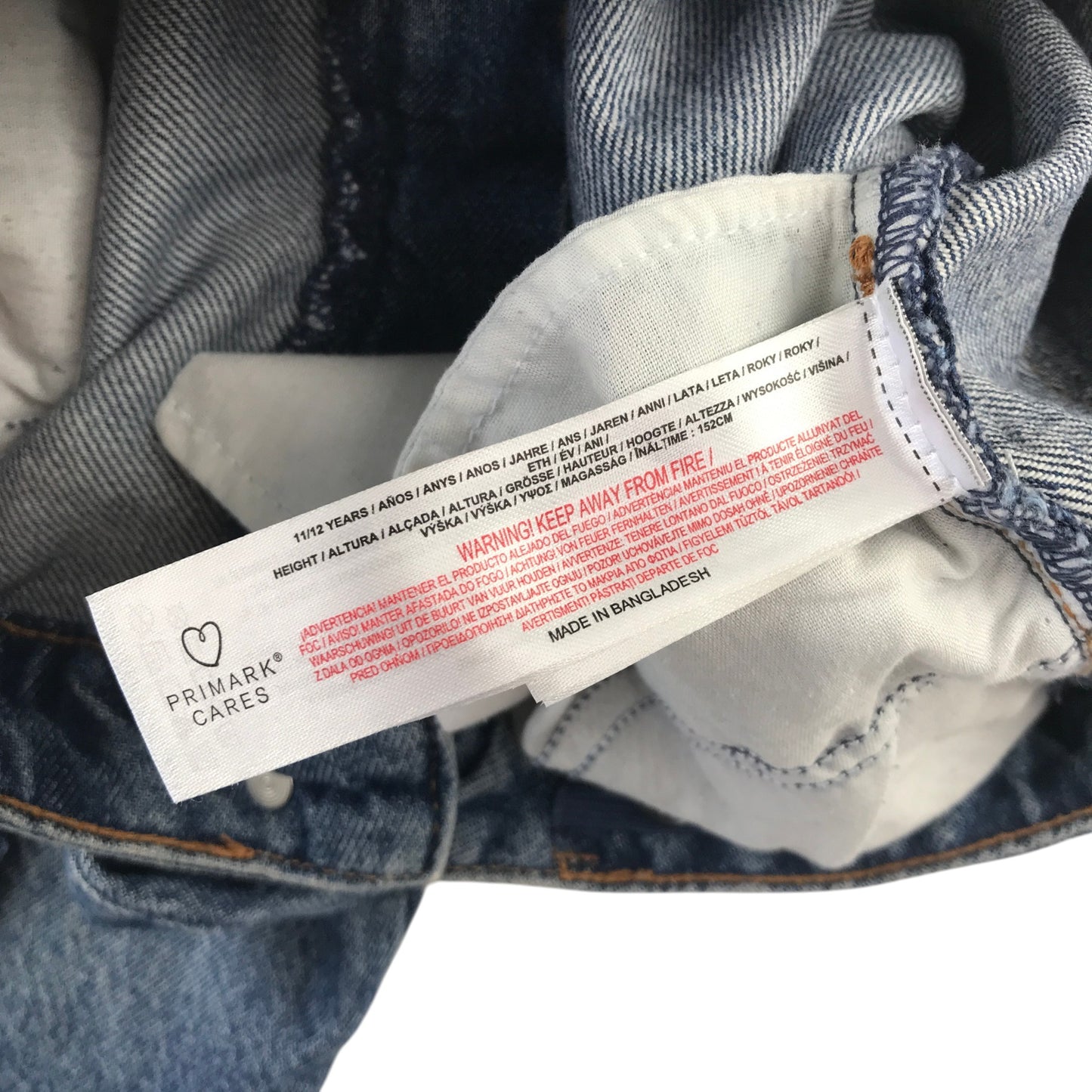 Primark 11-12 years blue barrel leg cotton jeans