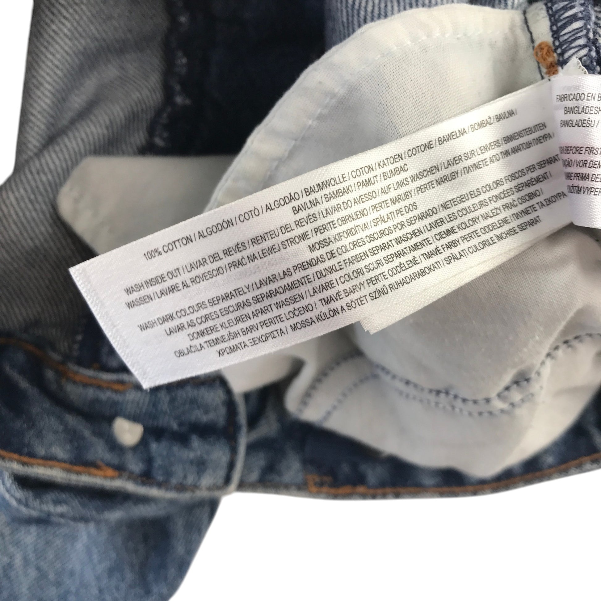 Primark 11-12 years blue barrel leg cotton jeans