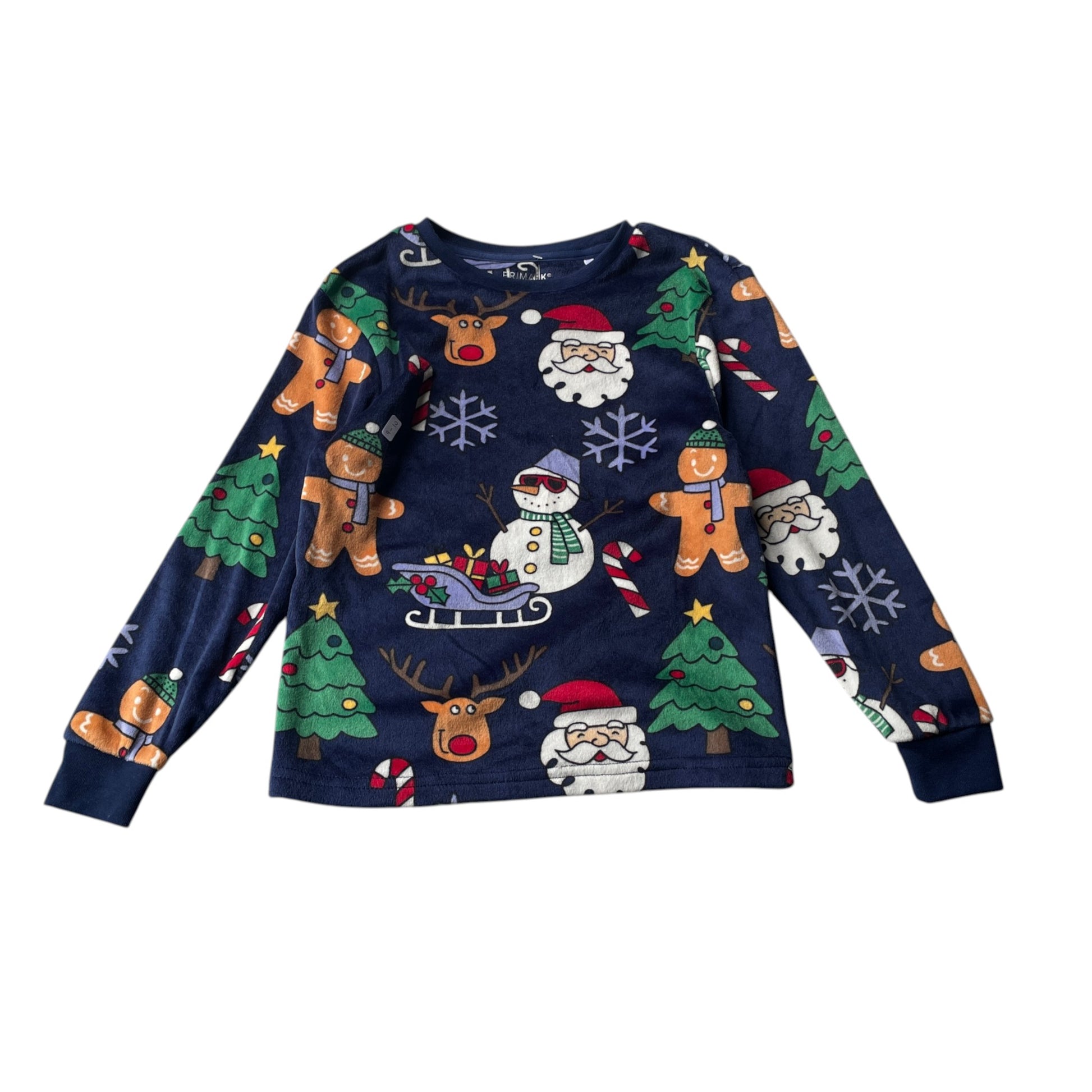 Primark 5-6 years navy blue Christmas pyjama set polyester elastane